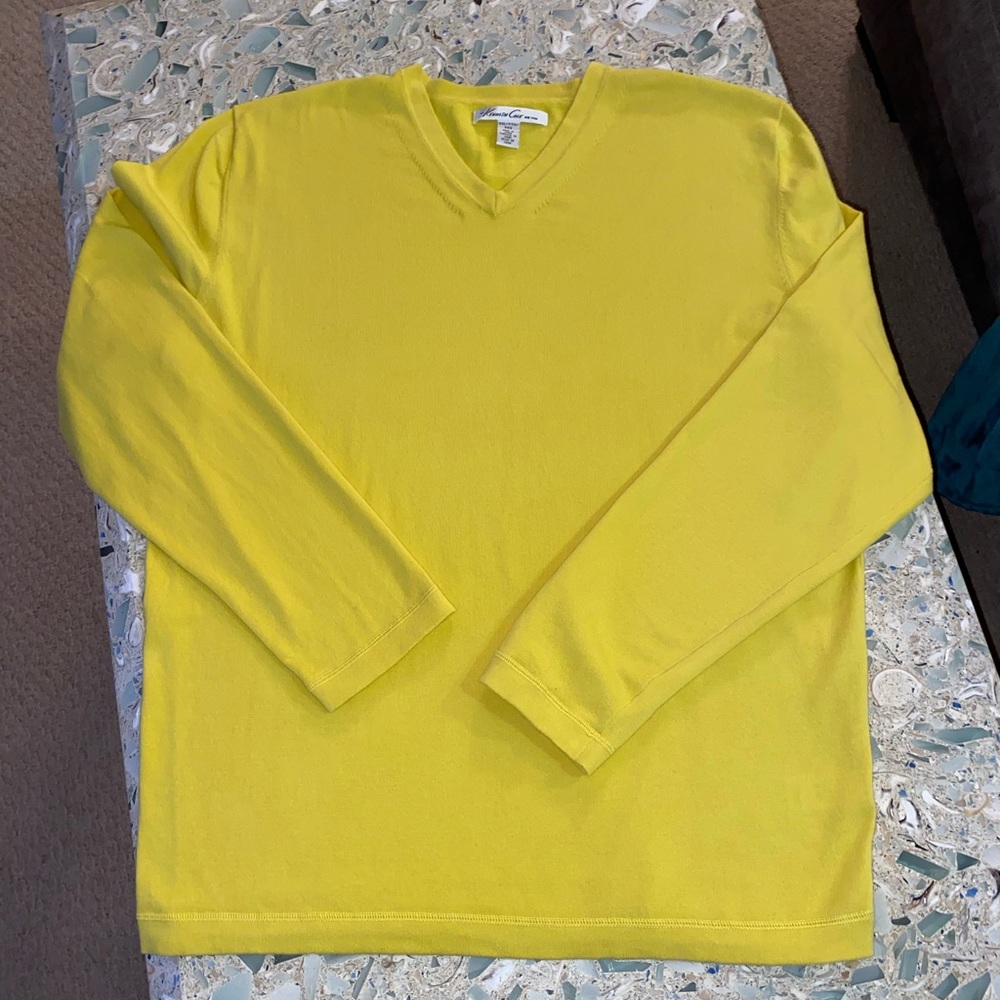Cozy Canary Yellow Kenneth Cole V Neck Pullover